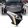 AKKON - Fits 2017-2018 Cadillac XT5 [LED DRL] Projector Chrome Clear Headlight Headlamp Passenger Right Side Replacement