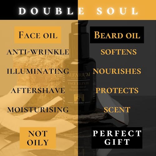 Alfarium Men's Scented Beard Oil with 8 Natural Oils and Vitamin A/C/E for Beard and Face Care, Dry Beard Oil, Non-Greasy - Image 3