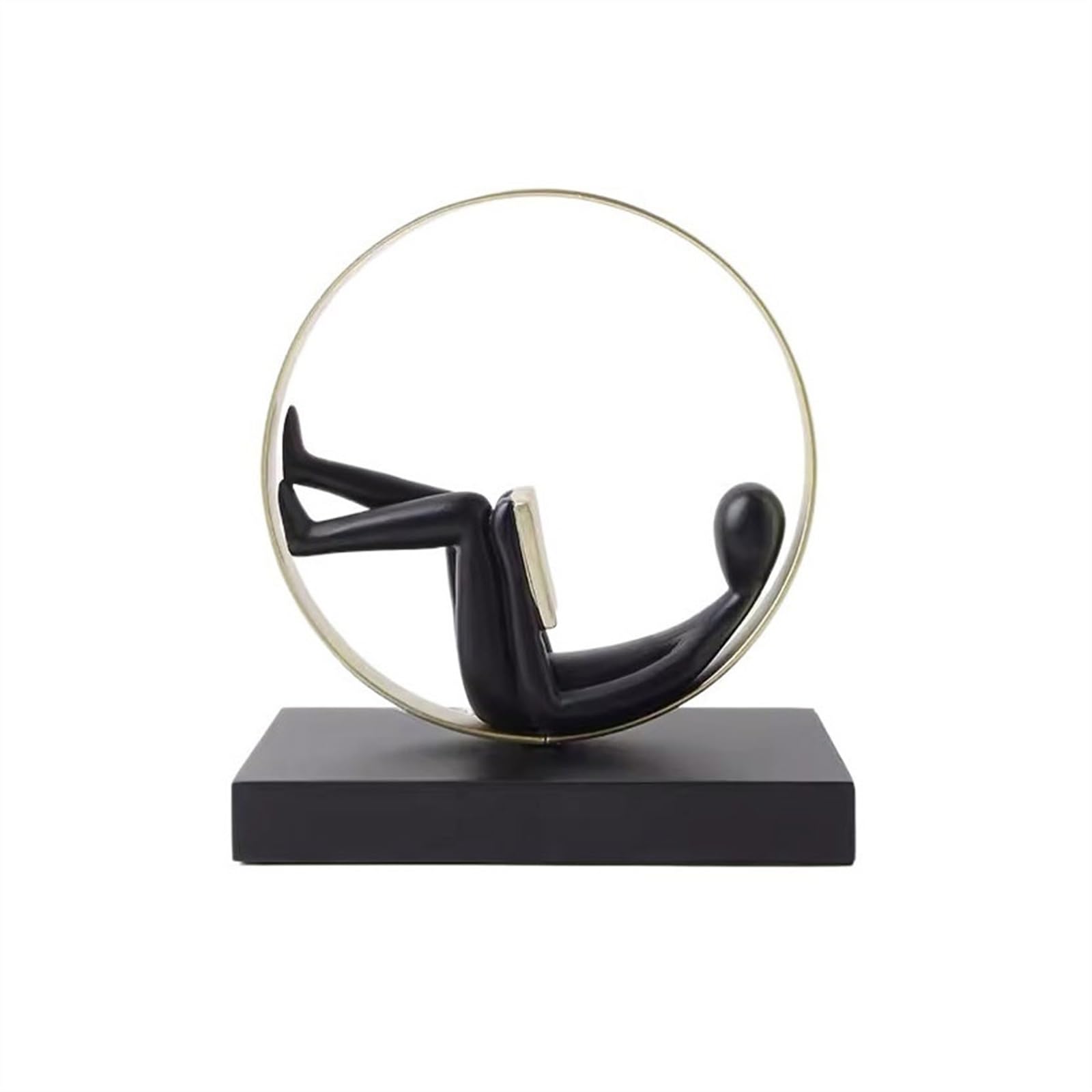 ZENY896V Sculptures Reading Character Ornaments Entrance Home Soft Decorations Decor(Black,1)