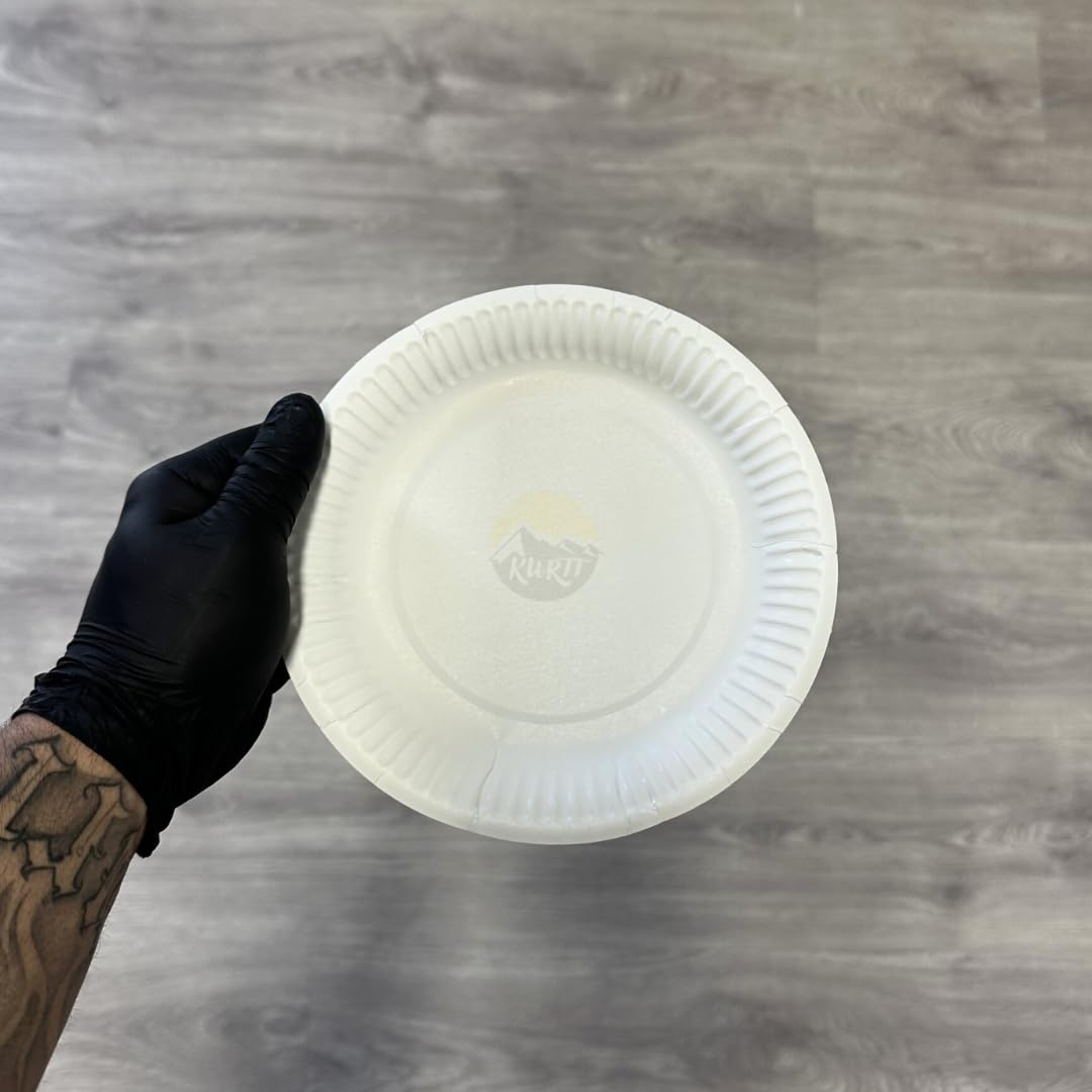 KURTT - 1000 placas de papel - Ø 18 cm - Platos de cartón - Platos desechables - Platos de papel desechables - Platos de pastel - Platos de fiesta - Platos de papel - Platos de pastelería
