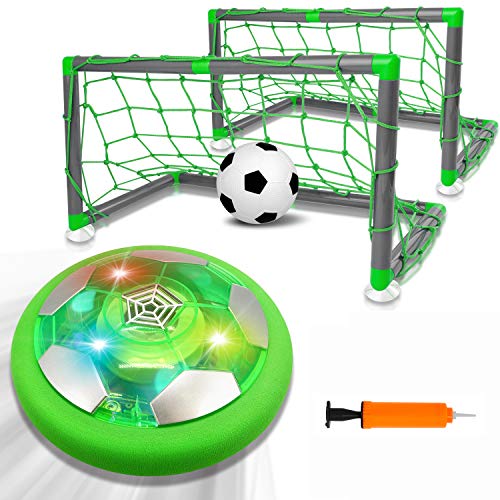 AOKESI Kids Toys Hover Soccer Ball Set with 2 Goal & 1 Kids Soccer Ball, LED Light Soccer Games, Hover Toys with Foam Bumper for Indoor Games, Toddler Boy Toys Gifts for 3 -13 Year Old Boys Girls Toys