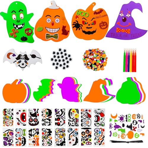 Wedeng 334PCS Halloween Craft Kit for Kids, Foam Pumpkin Craft Set...