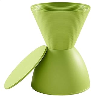 QTQHOME Nowoczesny taboret do przechowywania otoman, współczesny klepsydra akcent stołek pomocniczy okrągły stołek do jadalni stołek łazienkowy niskie buty zielony 30 x 30 x 44 cm (12 x 12 x 17 cali)