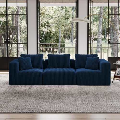 Image of Avenco 106-inch 3-Seater Modular Sofa Couch, Corduroy Fabric