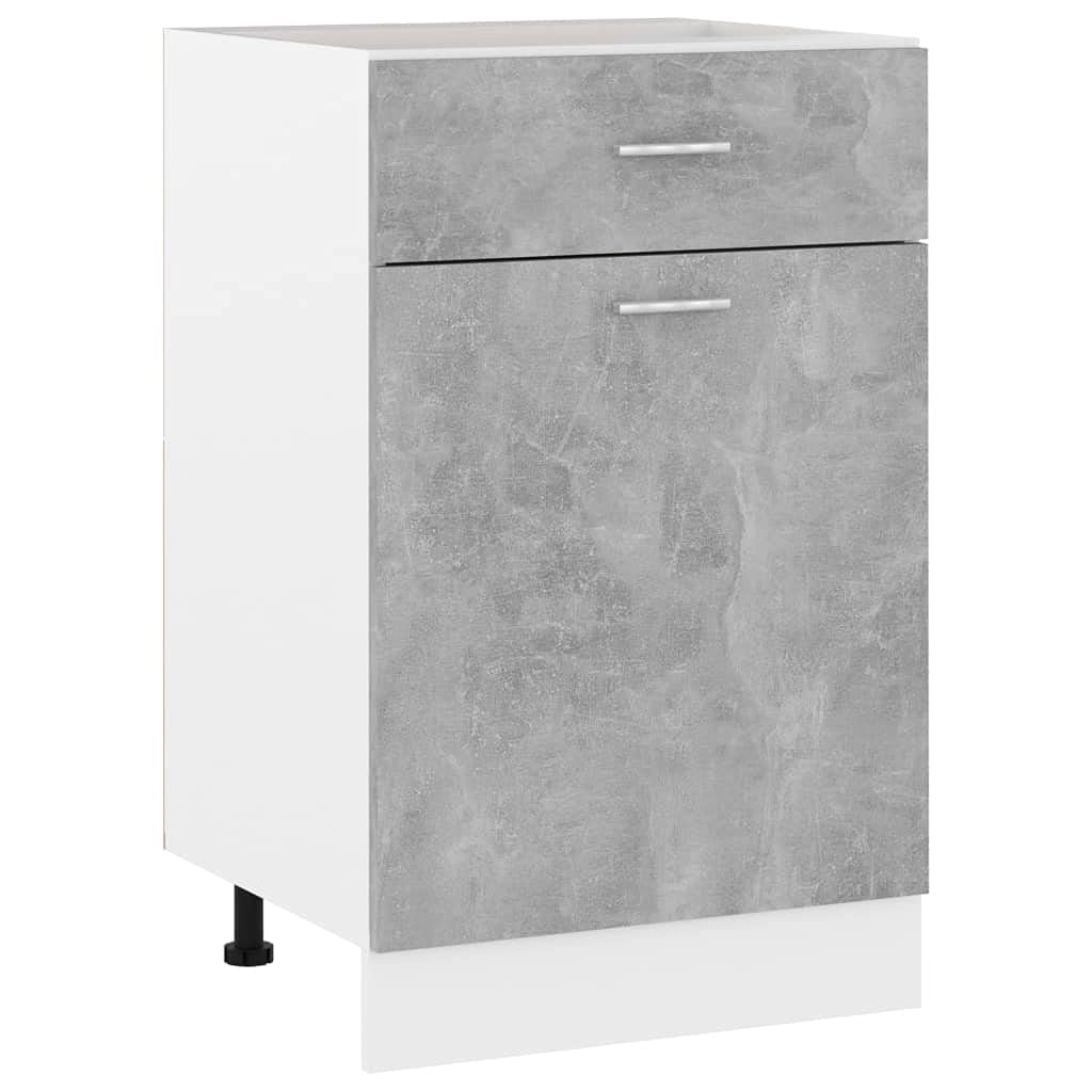 vidaXL Drawer Bottom Cabinet Lyon Concrete Grey 50x46x81.5 cm Engineered Wood