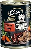 Cesar Adult Hundenassfutter Natural Goodness, 6 Dosen, 6x400g – Ausgewogenes Premium Hundefutter nass, reich an Rind, mit natürlichen Zutaten hergestellt