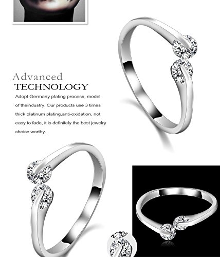 Luxuria Solitaire Platinum Plated Zircon Eternity Ring