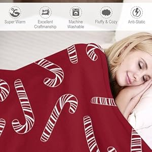 Christmas Throw Blanket, Red Christmas Cane Merry Christmas Blanket for Couch Sofa Bed Soft Cozy Cute Funny Cartoon Flannel Blanket Gift for Christmas Decor, 50x60 inches Christmas Throw Blanket Red Christmas Cane Merry Christmas Blanket for Couch Sofa Bed Soft Cozy Cute Funny Cartoon Flannel Blanket Gift for Christmas Decor 50×60 inches