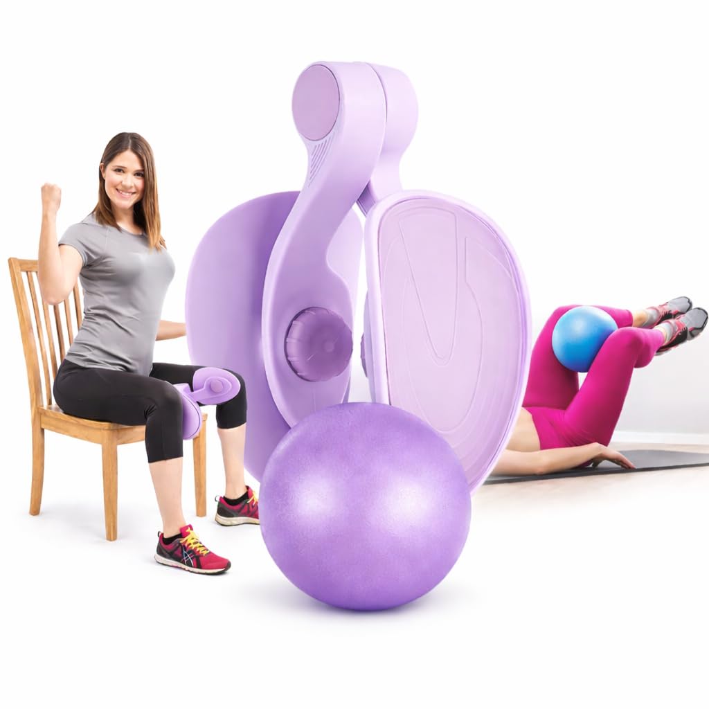 Redvant Pelvic Floor Trainer & Mini Exercise Ball Combo | Hip, Pelvis & Inner Thigh Exerciser + 9 Inch Yoga Pilates Ball | Home Gym Fitness Training Equipment for Men & Women-image-29