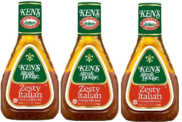 Zesty Italian Salad Dressing and Marinade (Pack Of 3 Bottles), 16 oz. Each