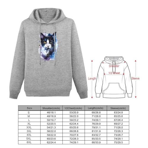 Watercolor Cat Unisex Casual Hoodies Long Sleeve Lightweight Pullover Tops Loose Sweatshirt with Pocket2