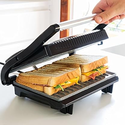 Cecotec Rock´n Grill- elektrischer Grill, klappbar, RockStone-Beschichtung, max. Antihaftung, Cold Touch-Griff, 23 x 14,5 cm,700 W,rostfreie Stahlverarbeitung. – Bild 6