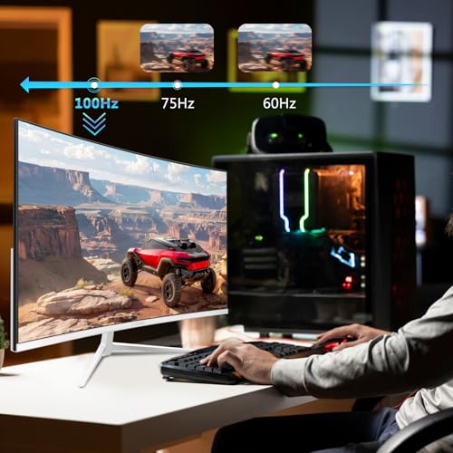 Image of Z-Edge 24-inch Curved Gaming Monitor, Full HD 1080P 1920x1080 LED Backlight Monitor, with 100Hz Refresh Rate and Eye-Care Technology, U24C 178 Wide View Angle, DP+HDMI