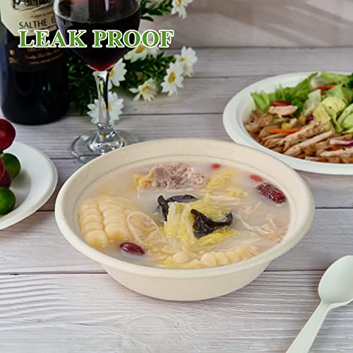 Ecolipak 70 Pack Compostable Bowls, 32 Oz Disposable Paper Bowls, Biodegradable Soup Bowls Made Of Natural Bagasse, Eco-Friendly Sugarcane Bowls For Salad Wheat Flakes #TOP6