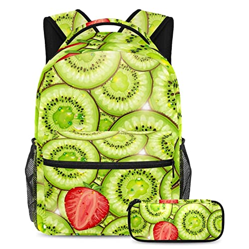 Sac à dos école anti-désordre fraise et kiwis pour ranger toutes les affaires