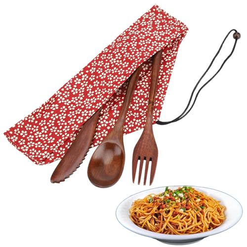 Bambus Geschirr Set, Japanischen Stil Wiederverwendbare Besteck...