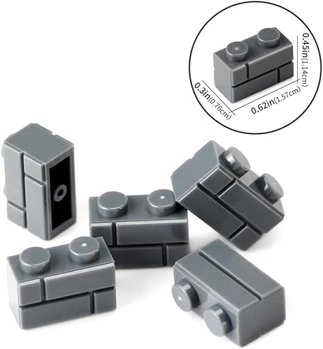 Miniatura 4 de Feleph 360 piezas de ladrillos de perfil de mampostería de 1 x 2 para piezas y piezas de pared, juego de juguetes a granel diversos compatibles con
