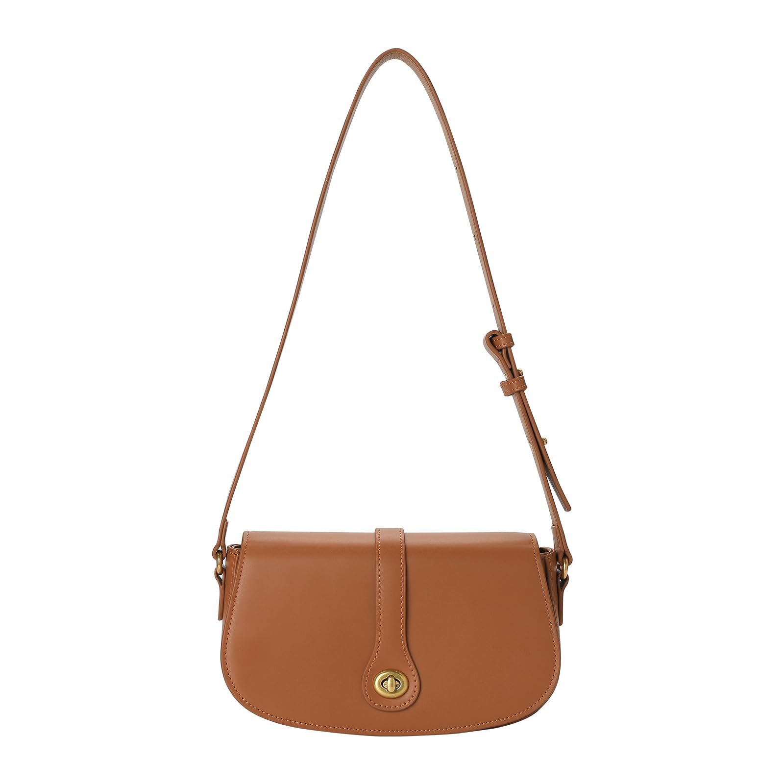 KEVANCHO Leather Shoulder Bag for Women, Leather Women's Handbags and Purses, Fashion Tote Clutch Bag Gift for Her (Brown)