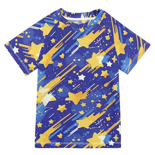 Cartoon Stars Blue Girls Bathing Suit Sun Protection Sweatshirt Swimwear Beach Tops 3T