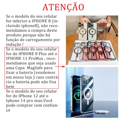 Carregador Portátil Indução Para iPhone 11 12 13 14