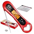 Meat Thermometer Digital, Instant Read Meat Thermometer for Grill and Cooking, with Bottle Opener, Backlight & Calibration Food Thermometer, Kitchen Gadgets for BBQ, Turkey, Candy, Liquids