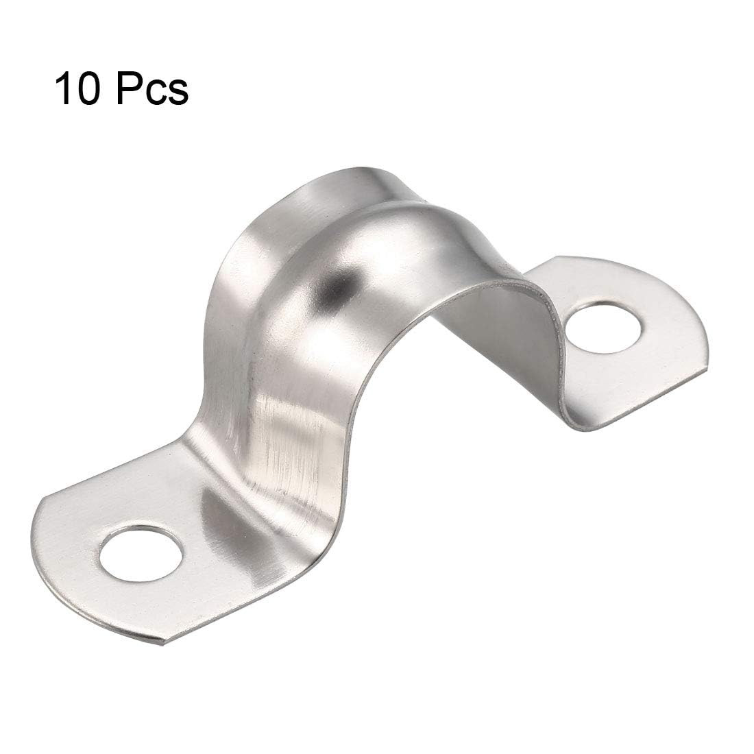 TA-VIGOR 10Pcs Rigid Pipe Straps, 20mm 2 Holes Stainless Steel Tension Tube Clip Clamp - Image 3