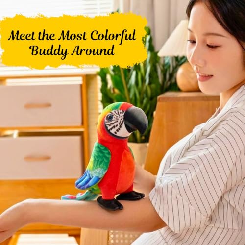 Image of Tickles Parrot Soft Stuffed Plush Bird Toy for Kids Boys & Girls Birthday Gifts (Color: Multicolor Size: 20 cm)