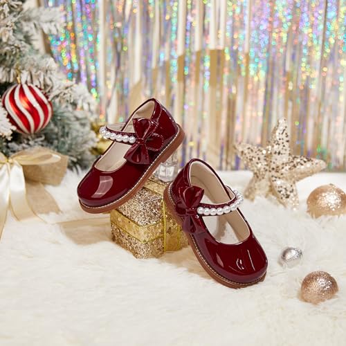 Image of PHIRAMIN Toddler Girl Mary Jane Dress Shoes-Little Girl School Uniform Shoes for Wedding Party