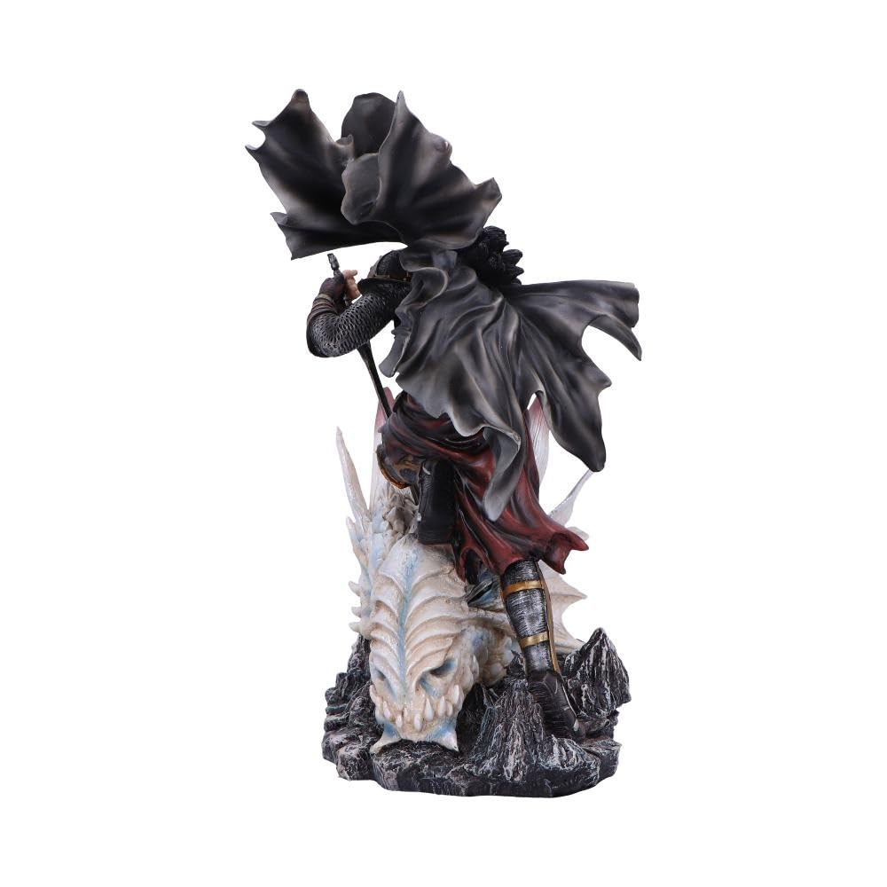Nemesis Now The Price of Valour – Drache und Ritter Statue – Detaillierte Ritterstatue aus Kunstharz, Metallic-Gold-Rüstung, schwarzer Umhang, für Fantasy-Sammler