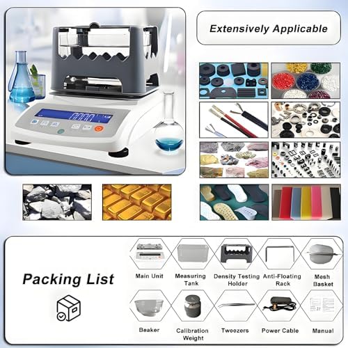 High Accuracy Digital Density Meter for Gold, Silver, Platinum & Plastics - Precision Measurement Tool for Jewelry & Material Testing