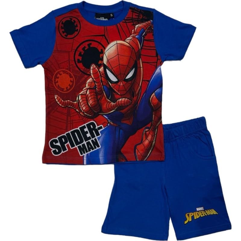 arlis Ensembles shorts et haut Spiderman - Ensemble T-Shirt + Short Spiderman (Ensemble Spiderman - A, 8 Ans)