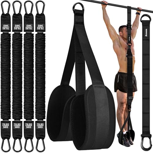 Ayombo Pull Up Assistance Bands, Resistance Bands for Pull Up Bar Workout, Adjustable Heavy Duty Pull Up Assist Equipment with 4 Assistance Bands, Home Gym Strength Training, Fitness Best Partner