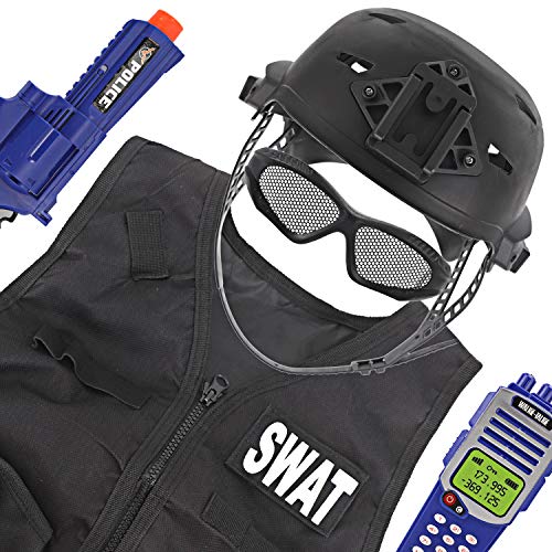 Liberty Imports Kids S.w.a.t. Police Officer Costume Deluxe Dress Up Role Play Set With Helmet, Night Vision Monocular, Guns, Accessories (12 Pcs) #TOP2