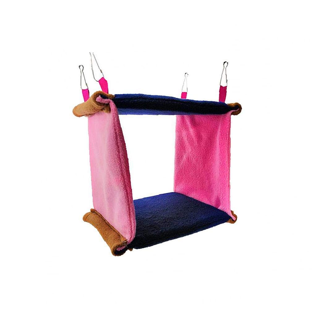 Pet Pet Hamster Hammock Winter Square Design Plush Hanging Bed Colorful Sleeping House Nest for Gerbils Chinchillas Squirrel Hedgehog L 1pc