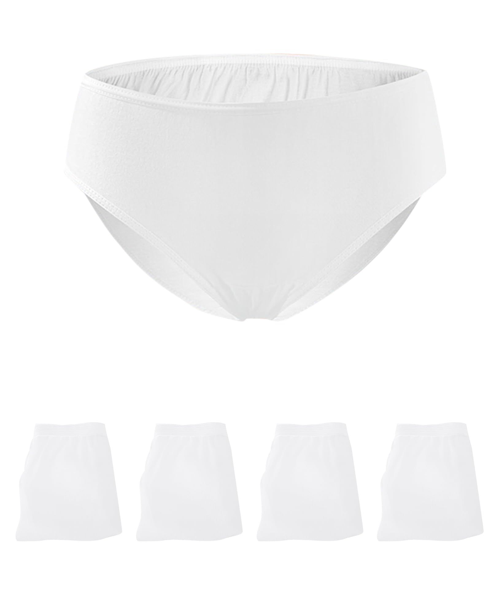 FeelinGirl5 Packs Disposable Underwear Panties for Women White