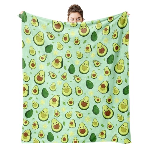 Cute Avocado Flannel Soft Warm Cozy Blanket for Sofa and Chair 50x60inch Avocado Decor Stuff Accessories