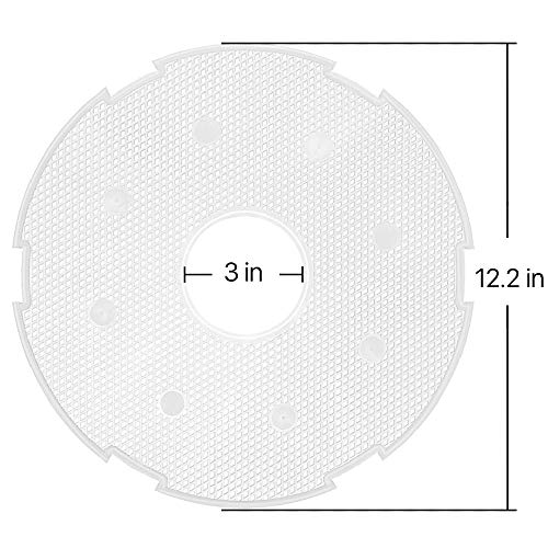 Flexzion Nonstick Mesh Screen For Food Dehydrator Machine (12 Inch) 2 Pack, Reusable Plastic Round Dehydrator Trays Liner Sheets For Food Beef Jerky Vegetable Meat Fish Herb Screen Dehydrator Supplies #TOP3