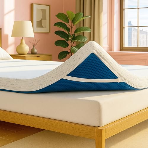 ViscoSoft 4 Inch Memory Foam Mattress Topper Queen - Select High Density Ventilated Mattress Pad - Removable Bamboo-Rayon Cover