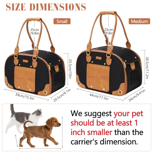 Image of Dog Carrier Purse, Pet Carrier, Foldable Waterproof Premium Nylon Pet Travel Portable Bag Carrier for Cat and Small Dog Home /Outdoor Medium Black