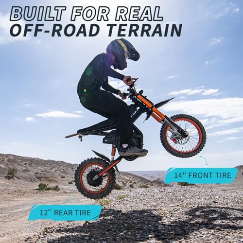 Image of Bootime 3000W GT54 PRO / GT54 Electric Dirt Bike for Adults Teens - 50 /37 MPH High-Speed, 14 inch Fat Tires & Dual Removable Battery(60V /48V) | All-Terrain Off-Road eBike for Snow, Sand