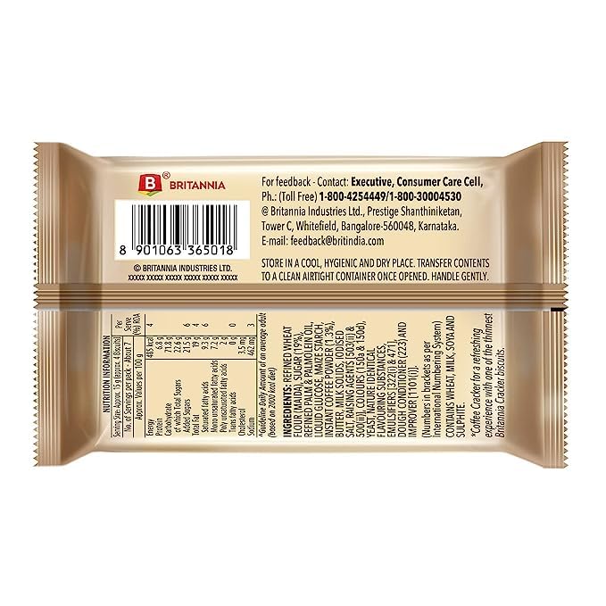 Britannia BisCafe Super Thin Coffee Crackers, 100g, Light Brown, Pack of 7 Kten With Container - Image 3