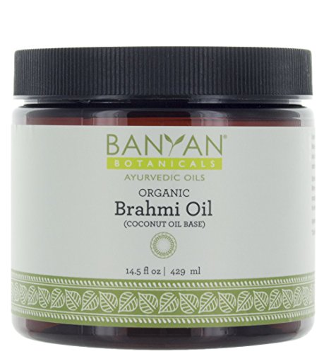 Banyan Botanicals Brahmi Oil with Coconut Base - USDA Certified Organic, 14.5 oz - Ayurvedic Skin & Hair Oil with Gotu Kola & Bacopa - Calms the Mind