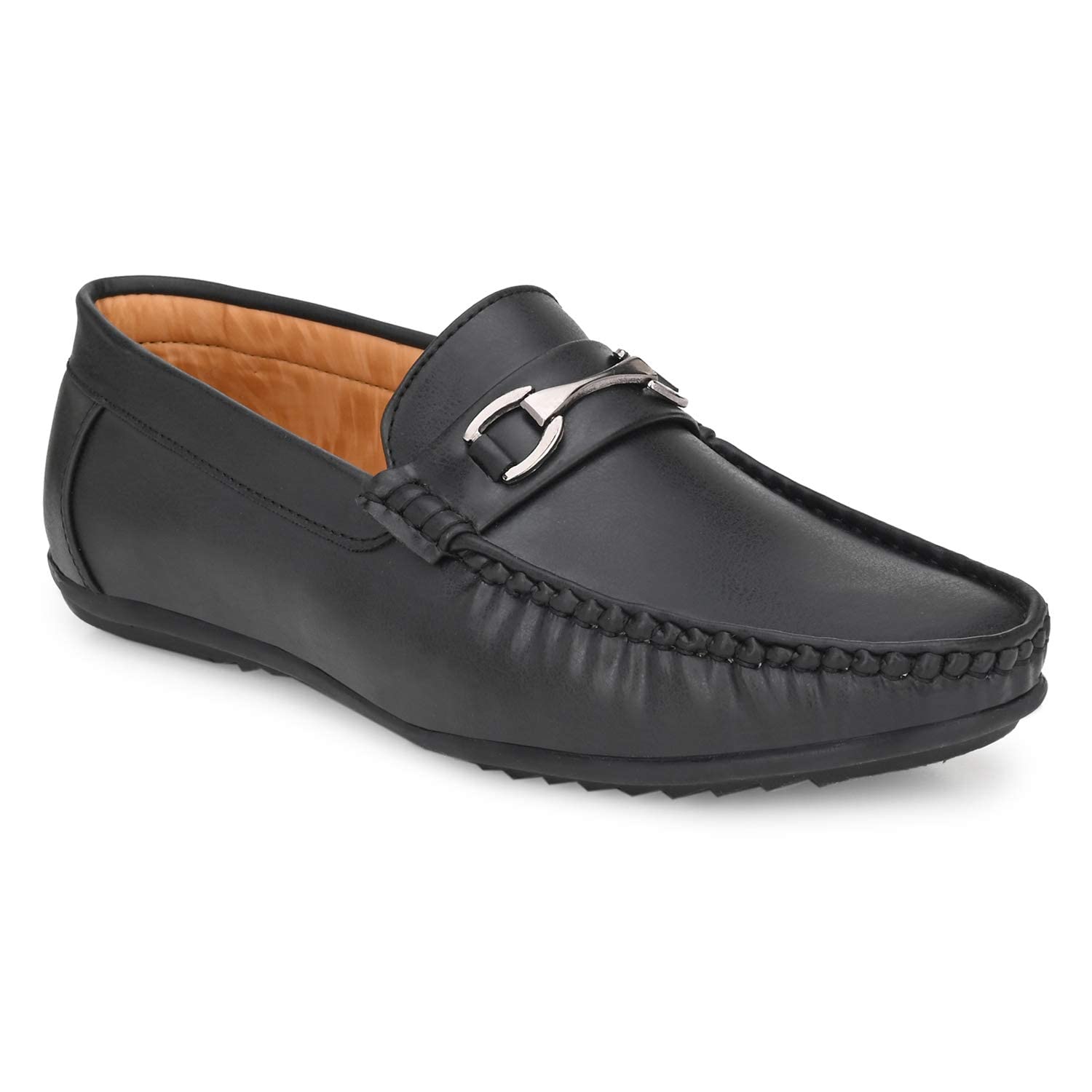azzaro black AZZARO Men's Synthethic Leather Slip-On Causal Loafers-picture-13