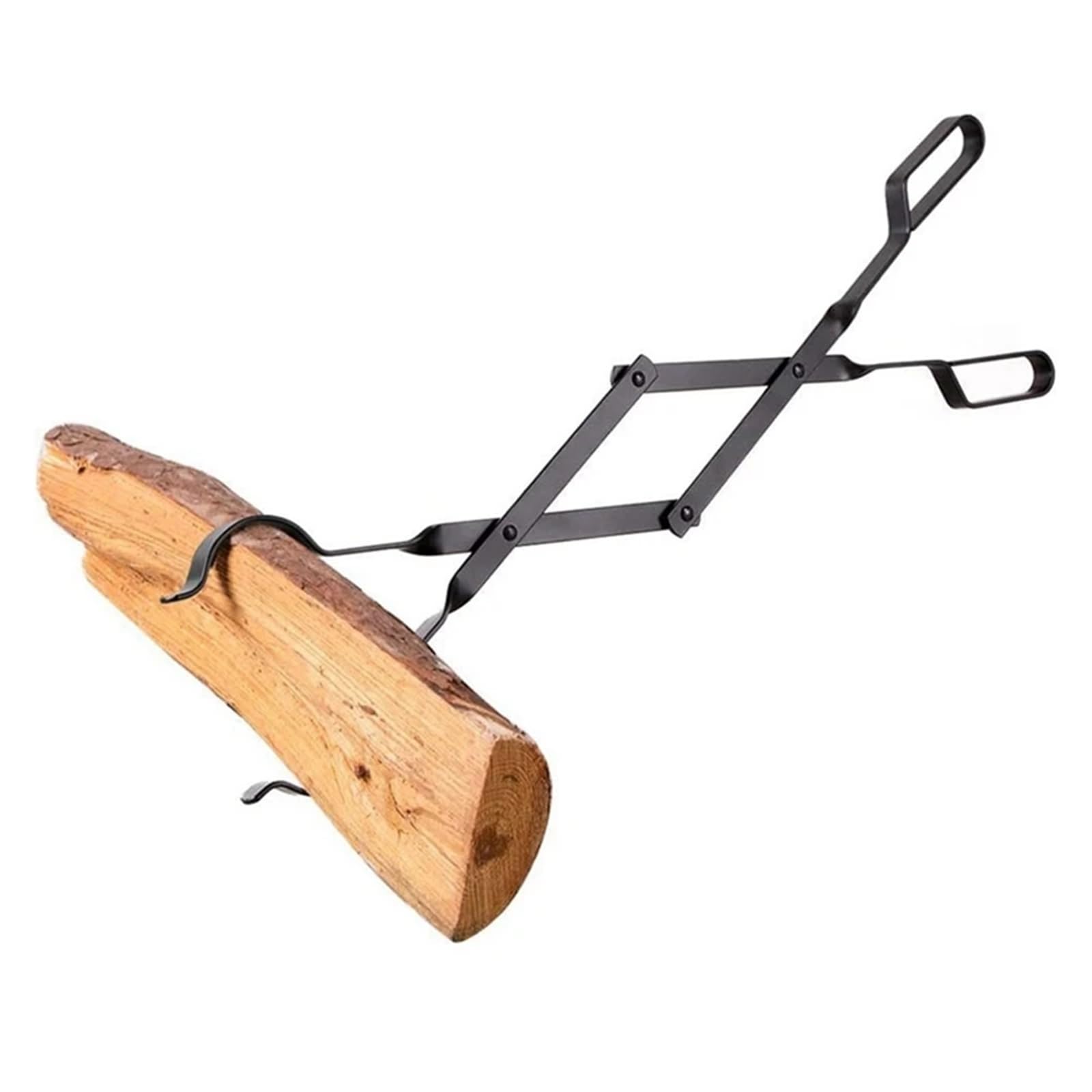 Feuerstellenzange 26 Zoll lange Brennholzzange, Holzgreifer for Feuerstelle, Lagerfeuer, Kamin, robuste Schmiedeeisen-Feuerzange Camping