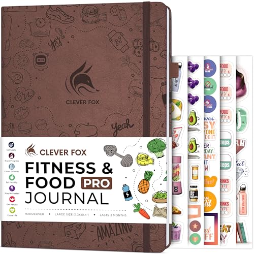 Clever Fox Fitness & Food Journal Pro – Täglicher Workout- und Mahlzeitenplaner für Damen und Herren – Trainings- und Gewichtsverlust-Tagebuch, 18,5 x 26,4 cm (Dark Terracotta)