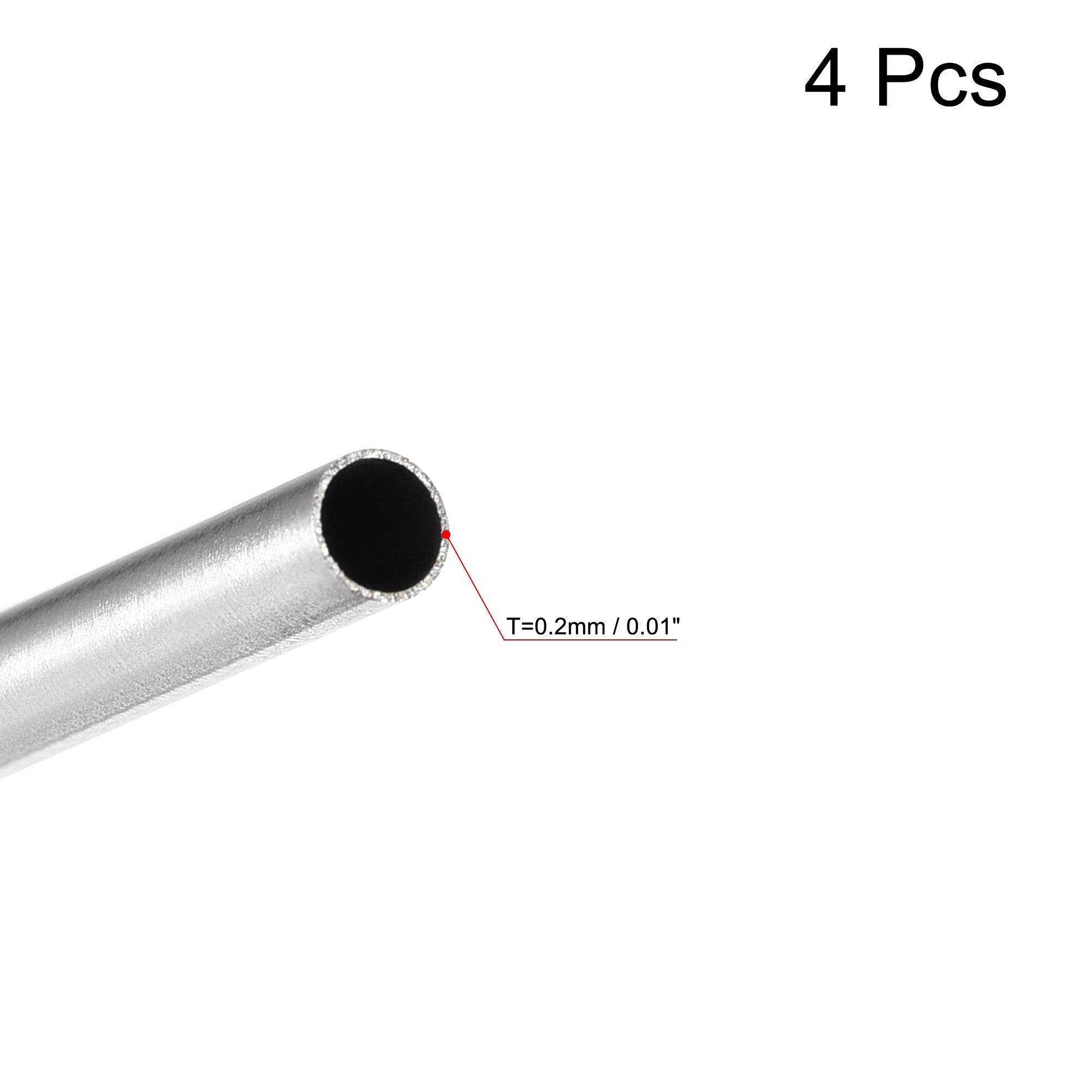 Sourcing Map Lot De 8 Tubes Inox 304 - Diamètres 1 à 8 Mm, Épaisseurs 0.15-0.6 Mm, Longueur 300 Mm - Idéal Modélisme, Industrie Et Bricolage
