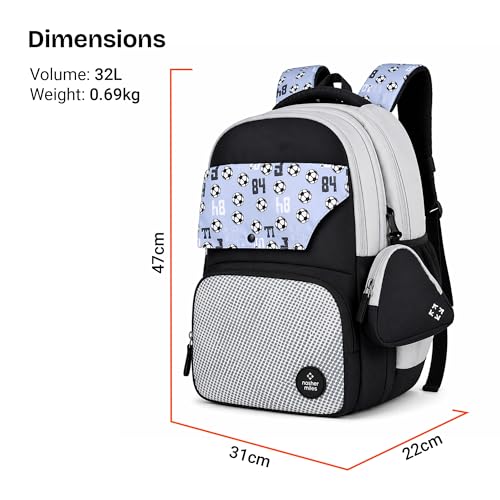 Image of Nasher Miles Polyester Backpack | Ideal for Preschool, Kindergarten, College, School, Office& Travel | Toddler, Girls, Boys, Men, Women