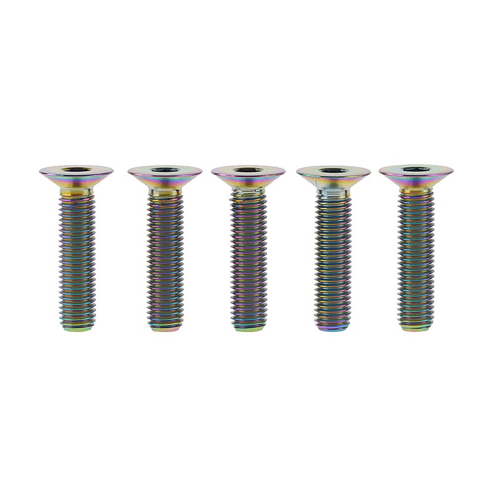 DWAMMEBRS Bolts DIN7991 M6x10 12 15 20 25 30 35 40 45mm Countersunk Hex Socket Screws Pack of 5(Rainbow,M6x30mm)