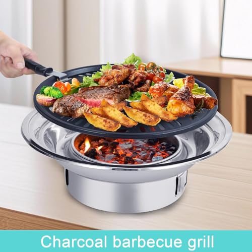 Barbecue portatile a carbonella, antiaderente, stile coreano, perfetto per campeggio all'aperto e riunioni a casa, compatto e facile da usare, ideale per gli amanti del barbecue