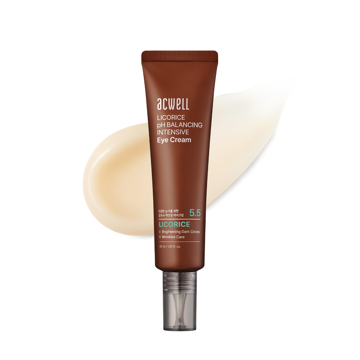 ACWELL Licorice pH Balancing Intensive Anti-Wrinkle Eye Cream 1.01 fl.oz. -For Dark Circles and Puffiness with Peptides and Licorice Water, Anti-aging Face Cream for Men and Women